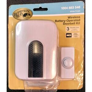 Hampton Bay Wireless Battery-Operated Doorbell, White 1004 883 546 #HB-7306-03